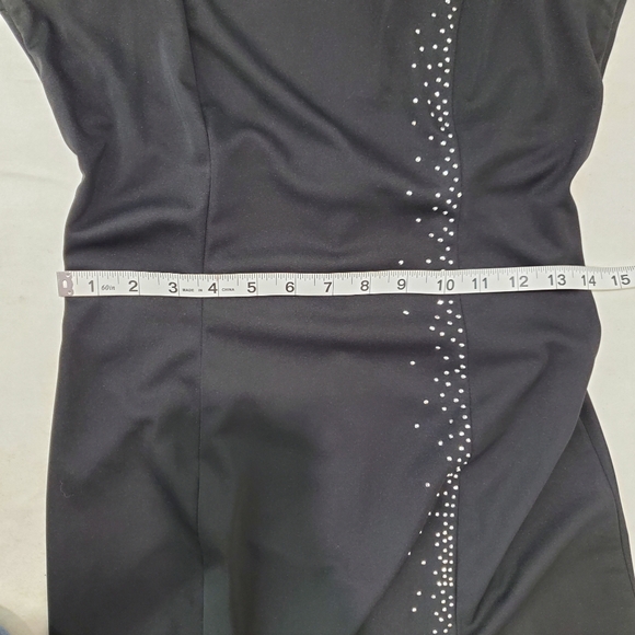 Vtg 90s Zum Zum Black Beaded Stud Party Maxi Dress Sz 9/10 Prom Whimsigoth Fairy - Picture 12 of 14